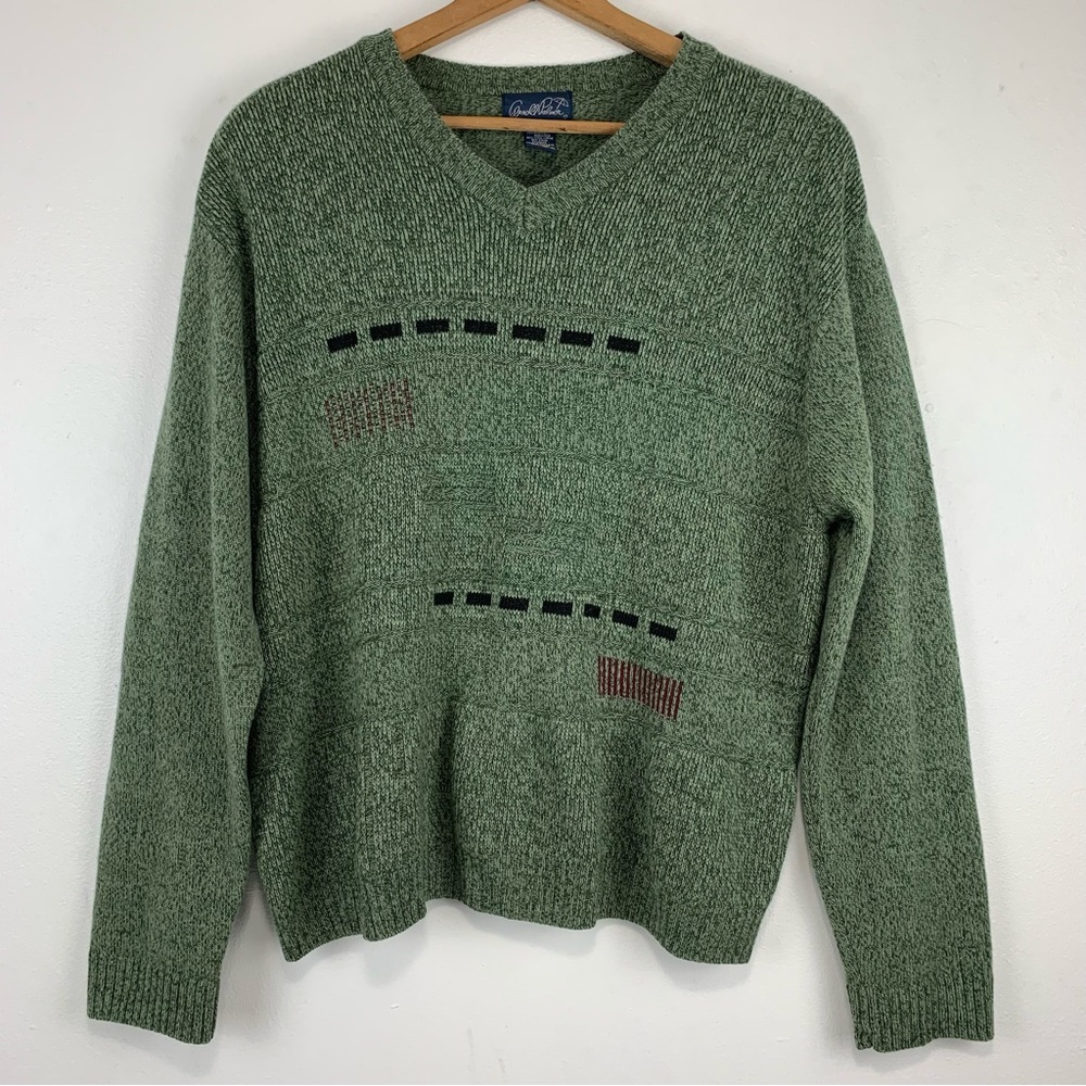 79 Arnold Palmer Sweater Women’s Large Wool Blend Geometric Print‎ Golf Office